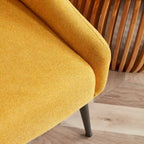 Poltrona accent imbottita con gambe in metallo, 1 posto — Beige / Giallo / Grigio