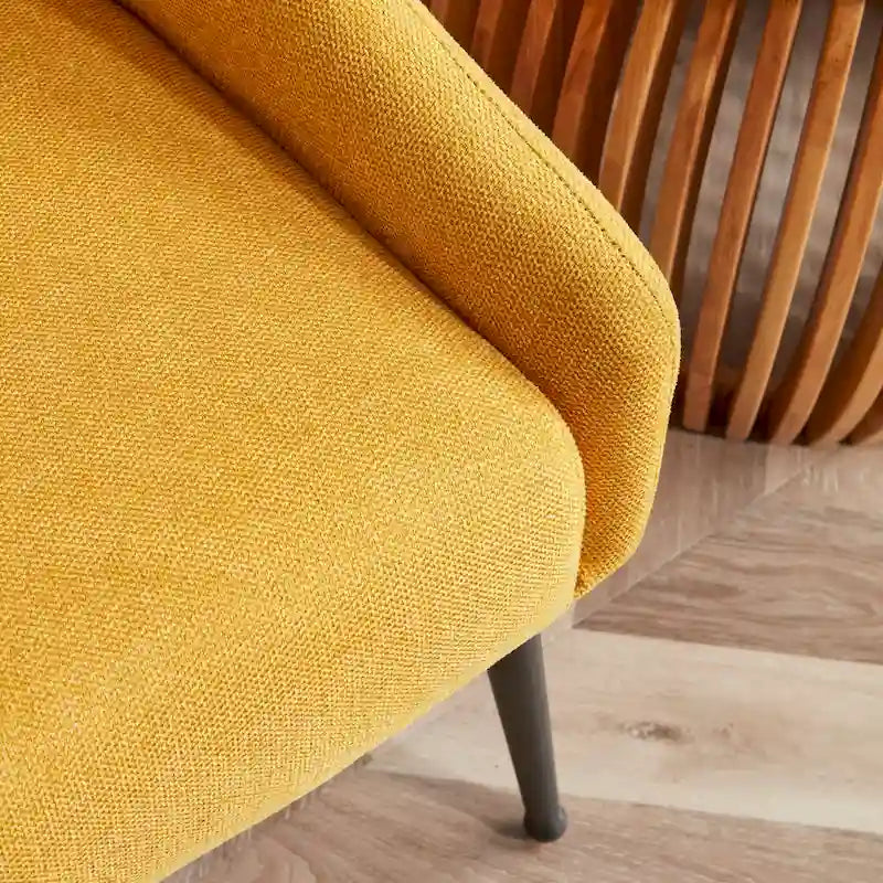 Poltrona accent imbottita con gambe in metallo, 1 posto — Beige / Giallo / Grigio