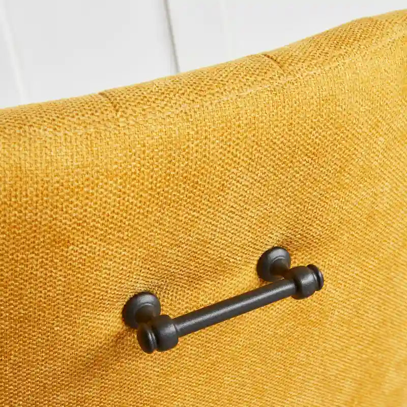 Poltrona accent imbottita con gambe in metallo, 1 posto — Beige / Giallo / Grigio