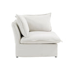 Divano sezionale in velluto, beige/bianco/nero, 4 pezzi