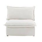 Divano sezionale in velluto, beige/bianco/nero, 4 pezzi