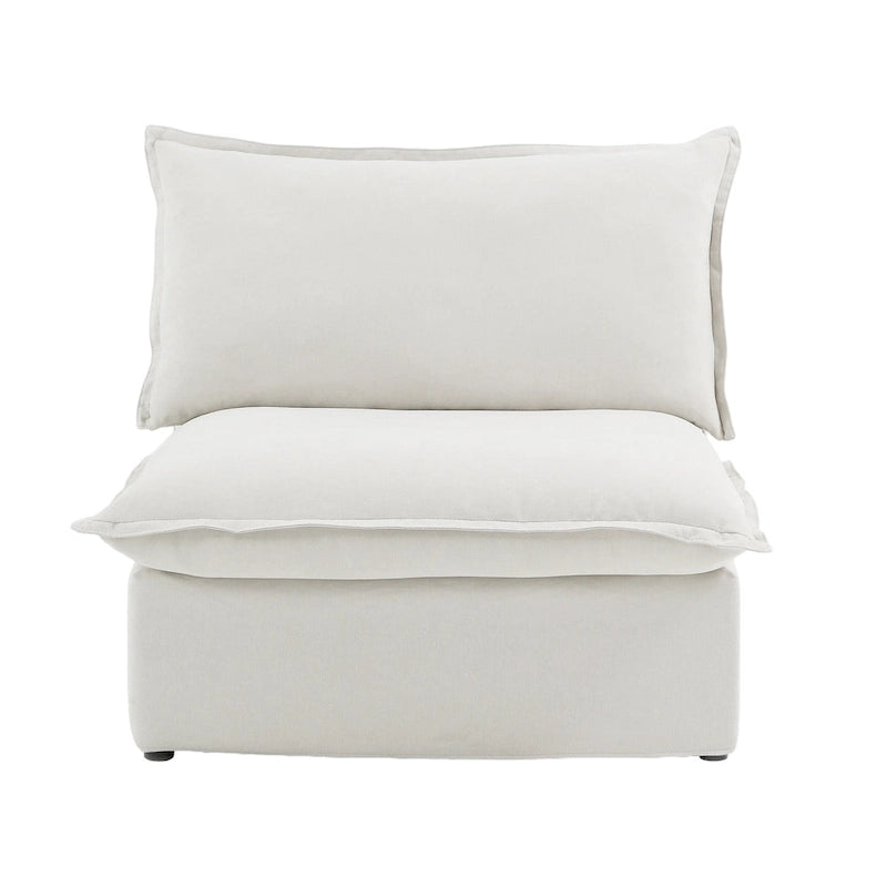 Divano sezionale in velluto, beige/bianco/nero, 4 pezzi