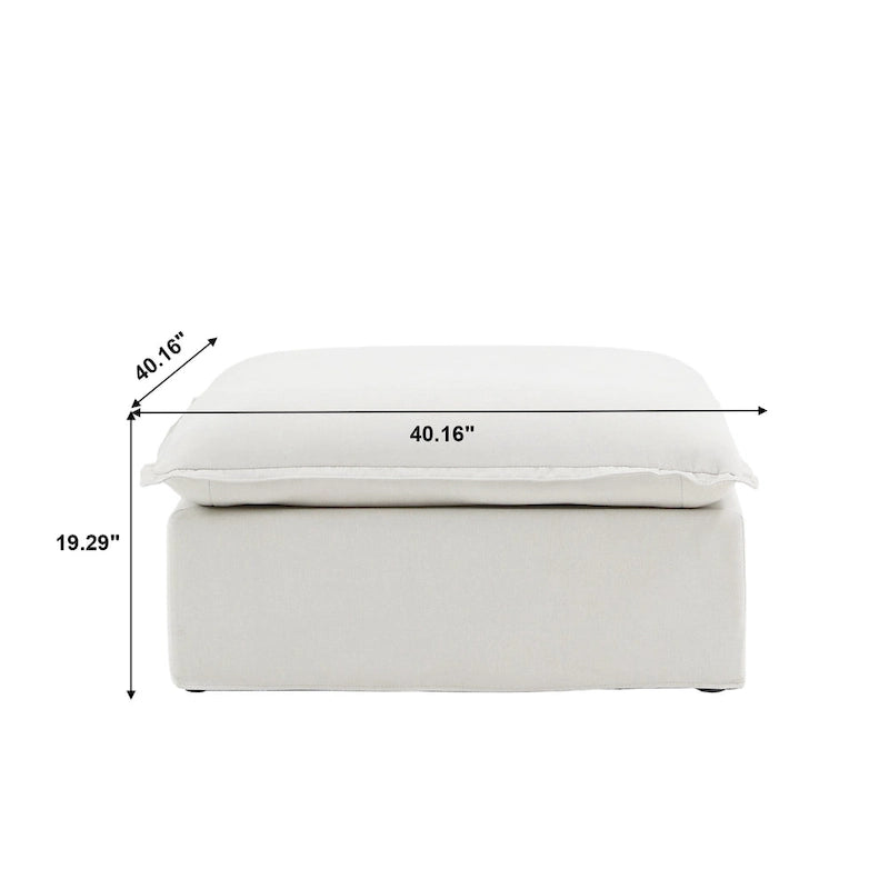 Divano sezionale in velluto, beige/bianco/nero, 4 pezzi