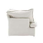 Divano sezionale in velluto, beige/bianco/nero, 4 pezzi