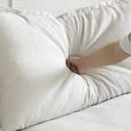 Divano sezionale in velluto, beige/bianco/nero, 4 pezzi