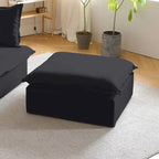 Divano sezionale in velluto, beige/bianco/nero, 4 pezzi