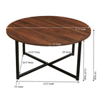 Tavolino da caffè rotondo, stile industriale, struttura in acciaio, colori multipli — 1 persona