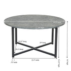 Tavolino da caffè rotondo, stile industriale, struttura in acciaio, colori multipli — 1 persona