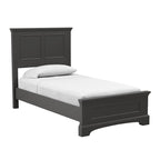 Struttura letto a pannelli rustici neri, finitura legno, Twin / Queen / King, 1-2 persone