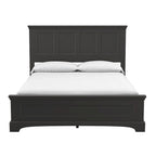 Struttura letto a pannelli rustici neri, finitura legno, Twin / Queen / King, 1-2 persone