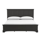 Struttura letto a pannelli rustici neri, finitura legno, Twin / Queen / King, 1-2 persone