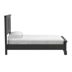 Struttura letto a pannelli rustici neri, finitura legno, Twin / Queen / King, 1-2 persone