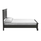Struttura letto a pannelli rustici neri, finitura legno, Twin / Queen / King, 1-2 persone
