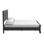 Struttura letto a pannelli rustici neri, finitura legno, Twin / Queen / King, 1-2 persone