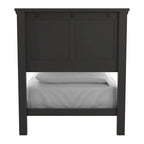 Struttura letto a pannelli rustici neri, finitura legno, Twin / Queen / King, 1-2 persone