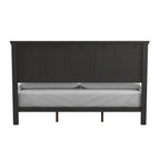 Struttura letto a pannelli rustici neri, finitura legno, Twin / Queen / King, 1-2 persone