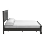 Struttura letto a pannelli rustici neri, finitura legno, Twin / Queen / King, 1-2 persone