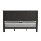 Struttura letto a pannelli rustici neri, finitura legno, Twin / Queen / King, 1-2 persone