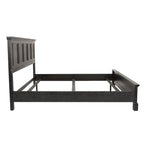 Struttura letto a pannelli rustici neri, finitura legno, Twin / Queen / King, 1-2 persone