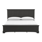 Struttura letto a pannelli rustici neri, finitura legno, Twin / Queen / King, 1-2 persone