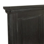 Struttura letto a pannelli rustici neri, finitura legno, Twin / Queen / King, 1-2 persone