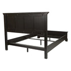 Struttura letto a pannelli rustici neri, finitura legno, Twin / Queen / King, 1-2 persone