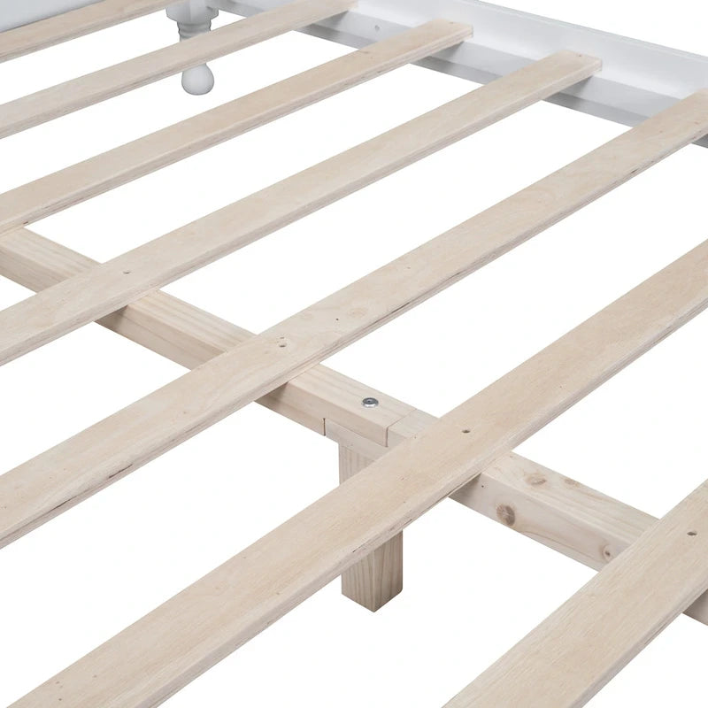 Struttura letto a piattaforma in legno, nero/bianco, una piazza e mezza, 1 persona