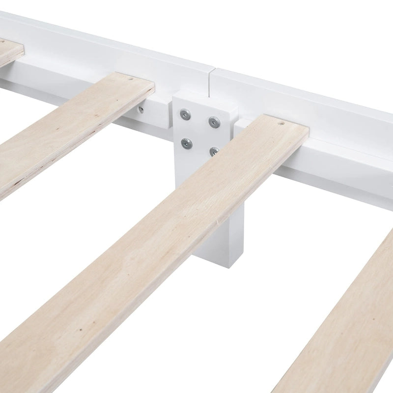 Struttura letto a piattaforma in legno, nero/bianco, una piazza e mezza, 1 persona