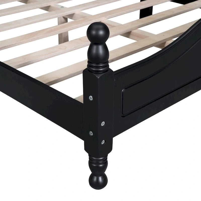 Struttura letto a piattaforma in legno, nero/bianco, una piazza e mezza, 1 persona
