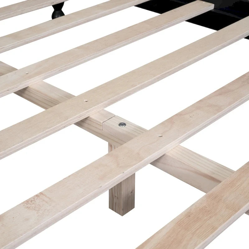 Struttura letto a piattaforma in legno, nero/bianco, una piazza e mezza, 1 persona
