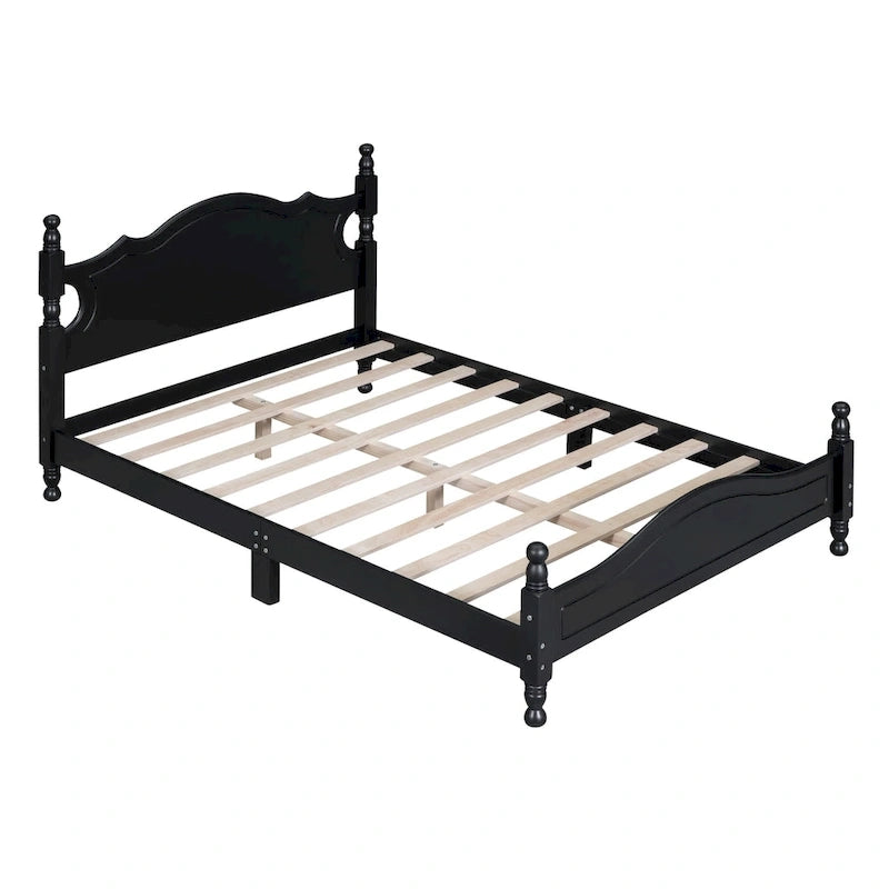 Struttura letto a piattaforma in legno, nero/bianco, una piazza e mezza, 1 persona