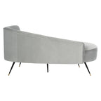 Divanetto in velluto, 2 posti — Nero / Grigio / Blu notte / Smeraldo, gambe dorate