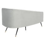 Divanetto in velluto, 2 posti — Nero / Grigio / Blu notte / Smeraldo, gambe dorate