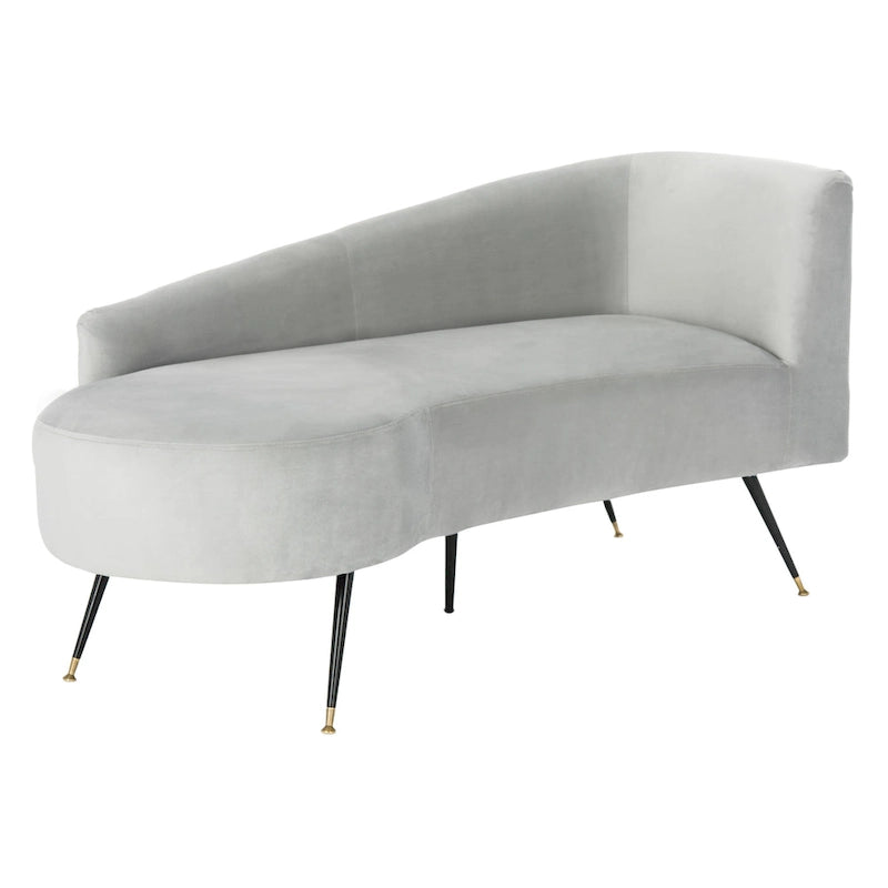 Divanetto in velluto, 2 posti — Nero / Grigio / Blu notte / Smeraldo, gambe dorate
