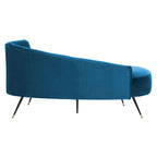 Divanetto in velluto, 2 posti — Nero / Grigio / Blu notte / Smeraldo, gambe dorate