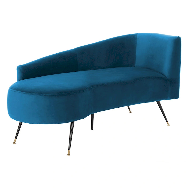 Divanetto in velluto, 2 posti — Nero / Grigio / Blu notte / Smeraldo, gambe dorate