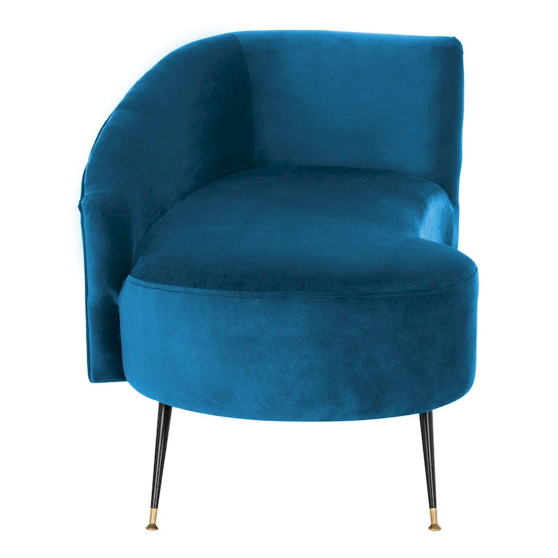 Divanetto in velluto, 2 posti — Nero / Grigio / Blu notte / Smeraldo, gambe dorate