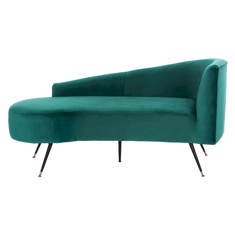 Divanetto in velluto, 2 posti — Nero / Grigio / Blu notte / Smeraldo, gambe dorate
