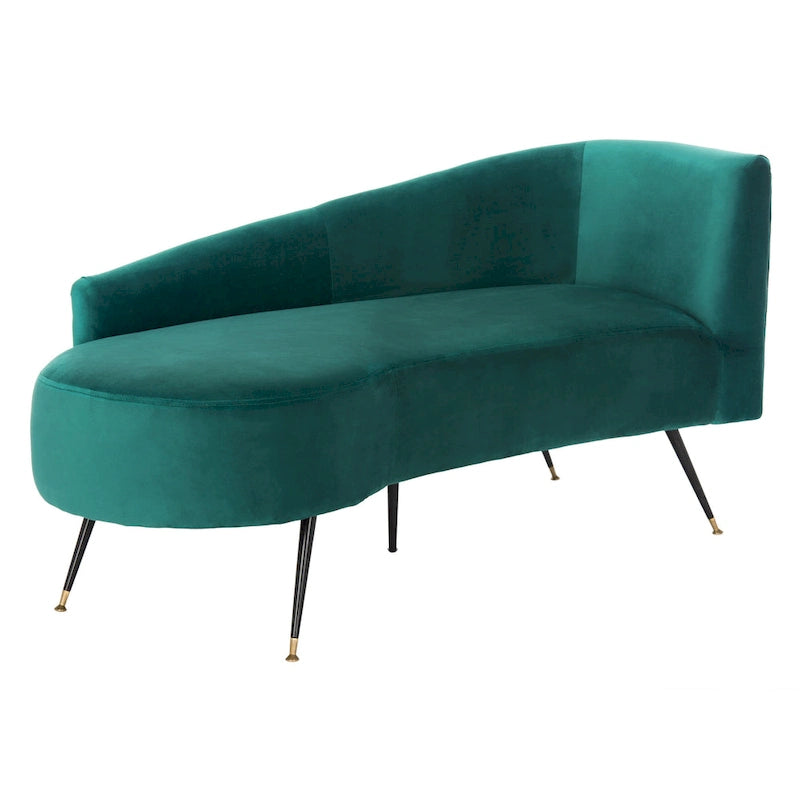Divanetto in velluto, 2 posti — Nero / Grigio / Blu notte / Smeraldo, gambe dorate