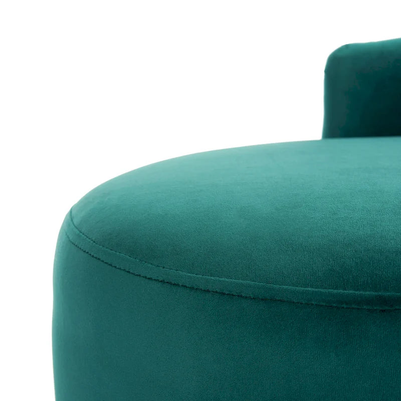 Divanetto in velluto, 2 posti — Nero / Grigio / Blu notte / Smeraldo, gambe dorate