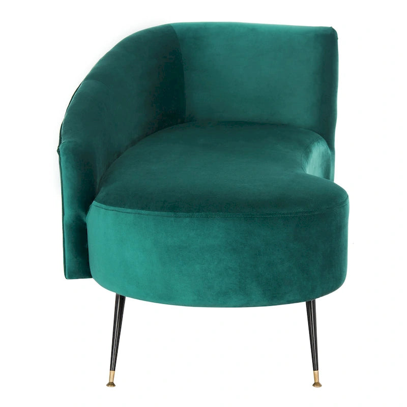 Divanetto in velluto, 2 posti — Nero / Grigio / Blu notte / Smeraldo, gambe dorate