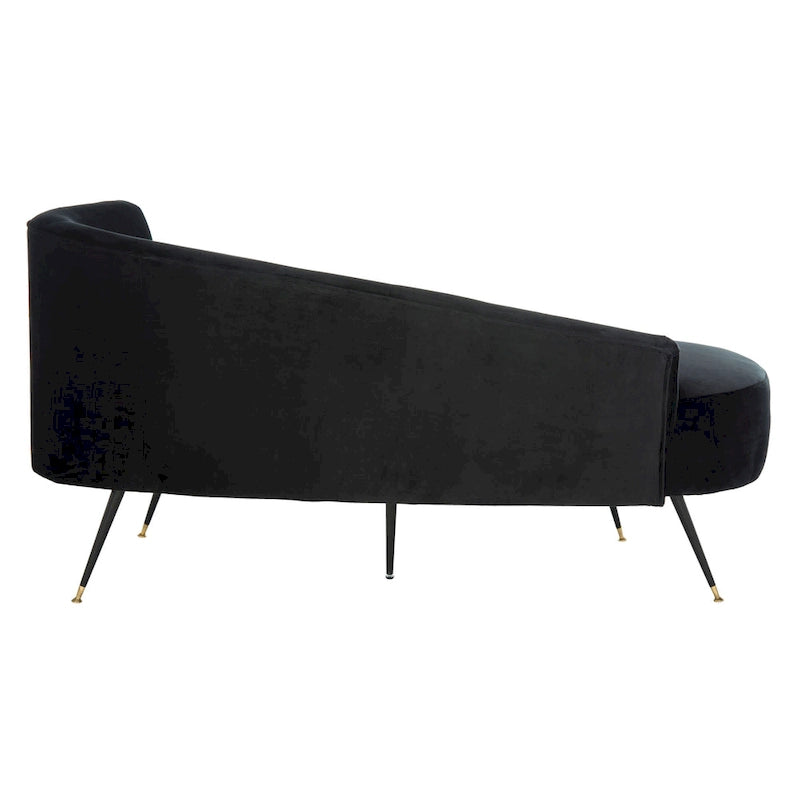 Divanetto in velluto, 2 posti — Nero / Grigio / Blu notte / Smeraldo, gambe dorate