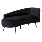 Divanetto in velluto, 2 posti — Nero / Grigio / Blu notte / Smeraldo, gambe dorate