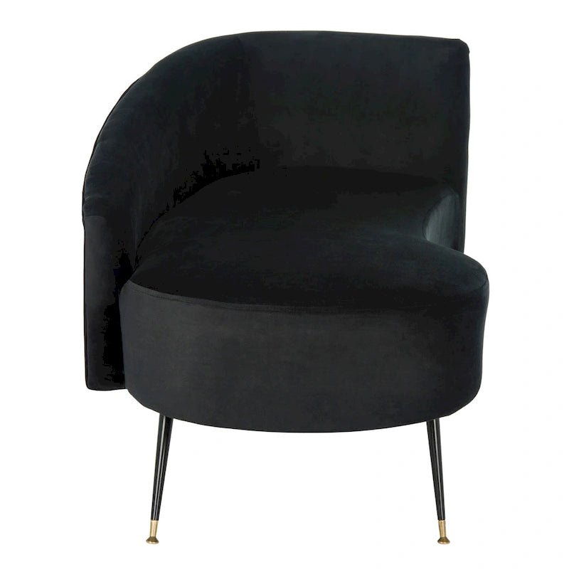 Divanetto in velluto, 2 posti — Nero / Grigio / Blu notte / Smeraldo, gambe dorate