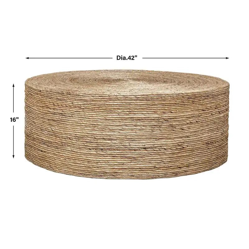 Tavolino rotondo in legno naturale