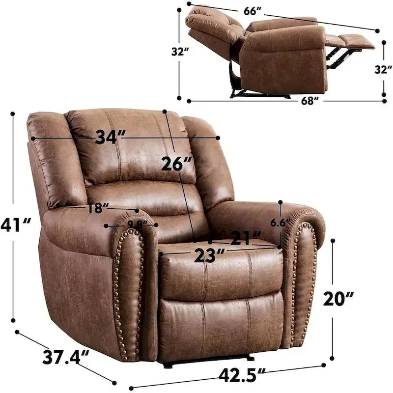 Poltrona Reclinabile Manuale, Imbottita, 6 Colori, 1 Posto