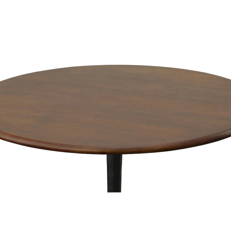 Tavolo da pranzo rotondo Elm, nero/oro antico, 4 posti a sedere