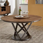 Priya Lazy Susan Turntable Espresso and Walnut Dining Table by iNSPIRE Q Modern