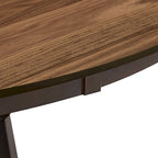 Tavolo da pranzo rotondo bicolore Espresso e Noce con Lazy Susan, 6 posti