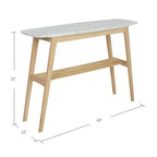 Consolle in marmo, rovere / noce, 1 persona — 109L x 30P x 79A cm